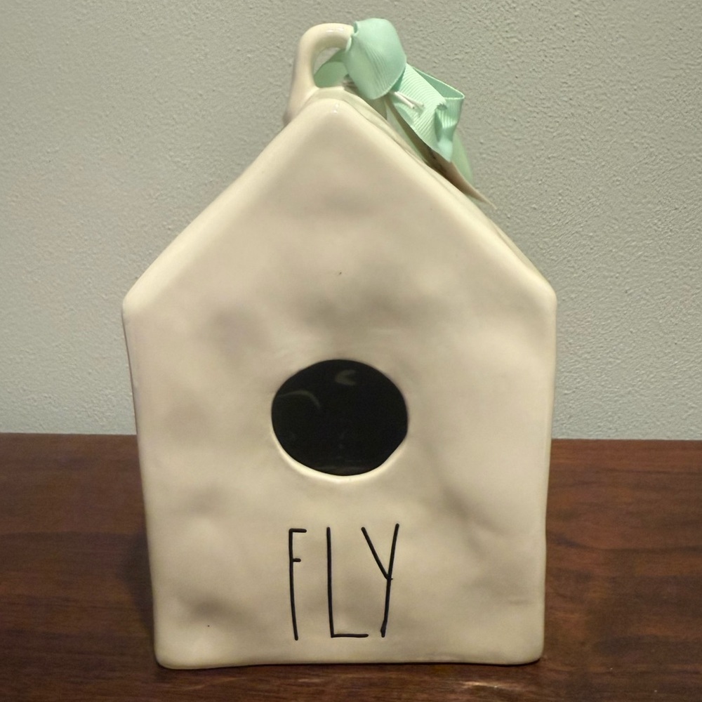 RAE DUNN FLY Original Production Square Birdhouse Ceramic Farmhouse Pottery